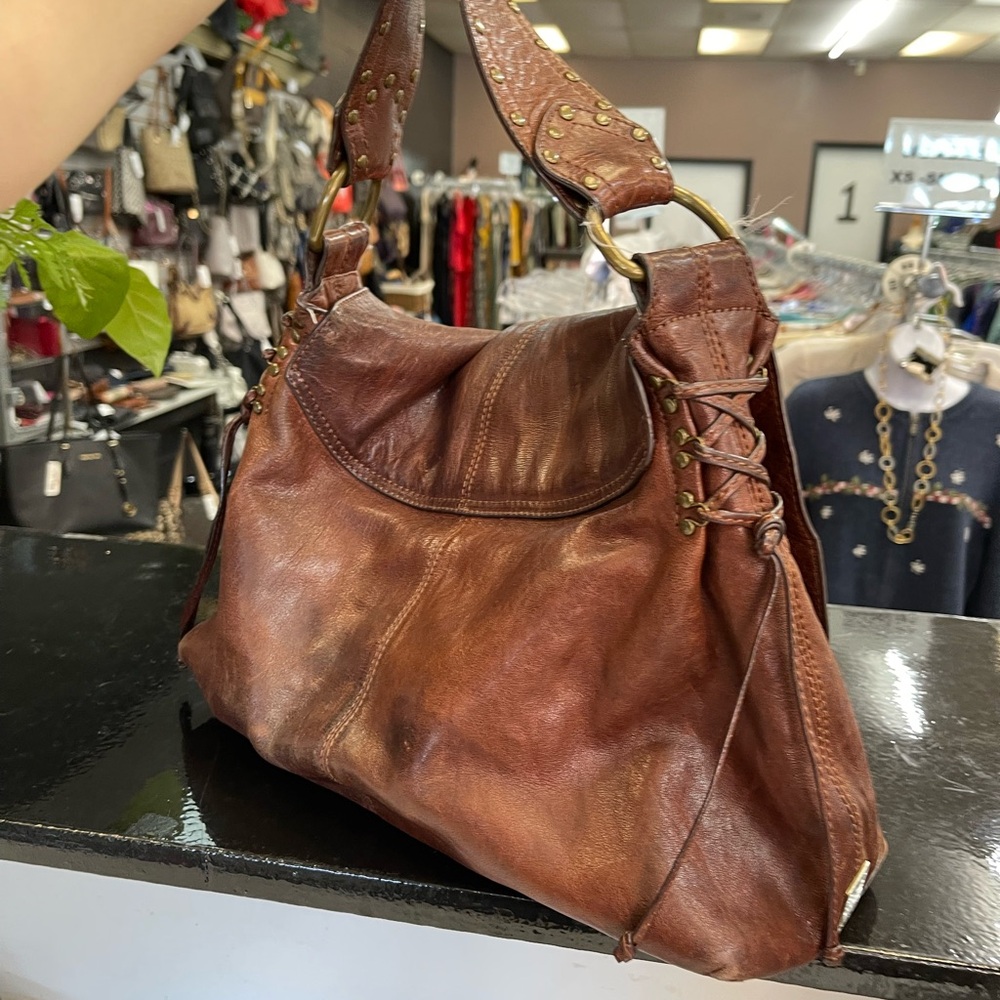 Kooba Rustic Brown Leather Shoulder Bag - Picture 4 of 12